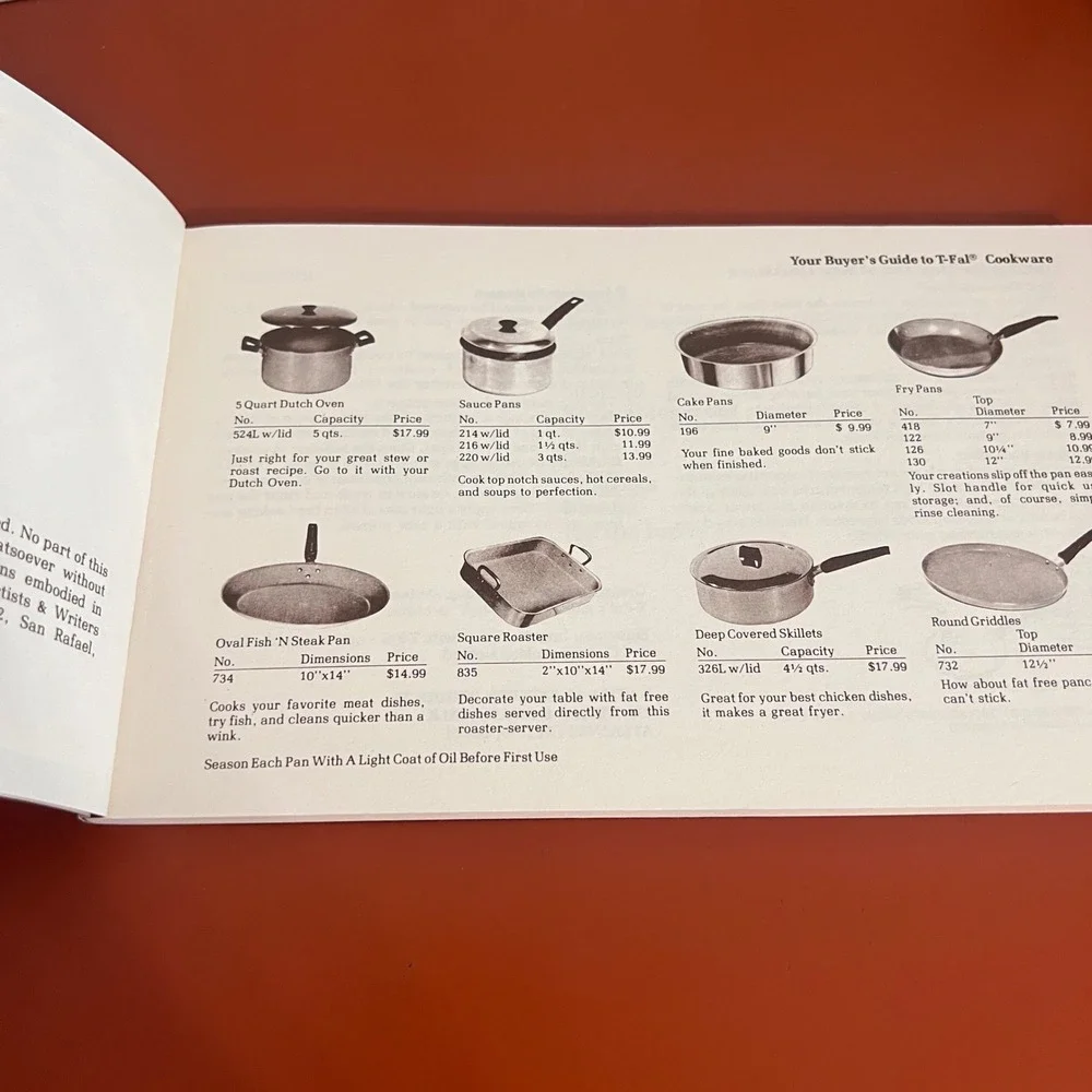 Vtg 1975 The T-Fal Cookbook Malcolm R Hebert Softcover French Italian Recipes